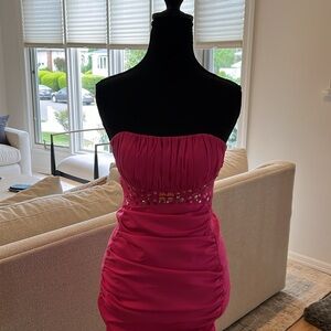 Strapless teen party dress